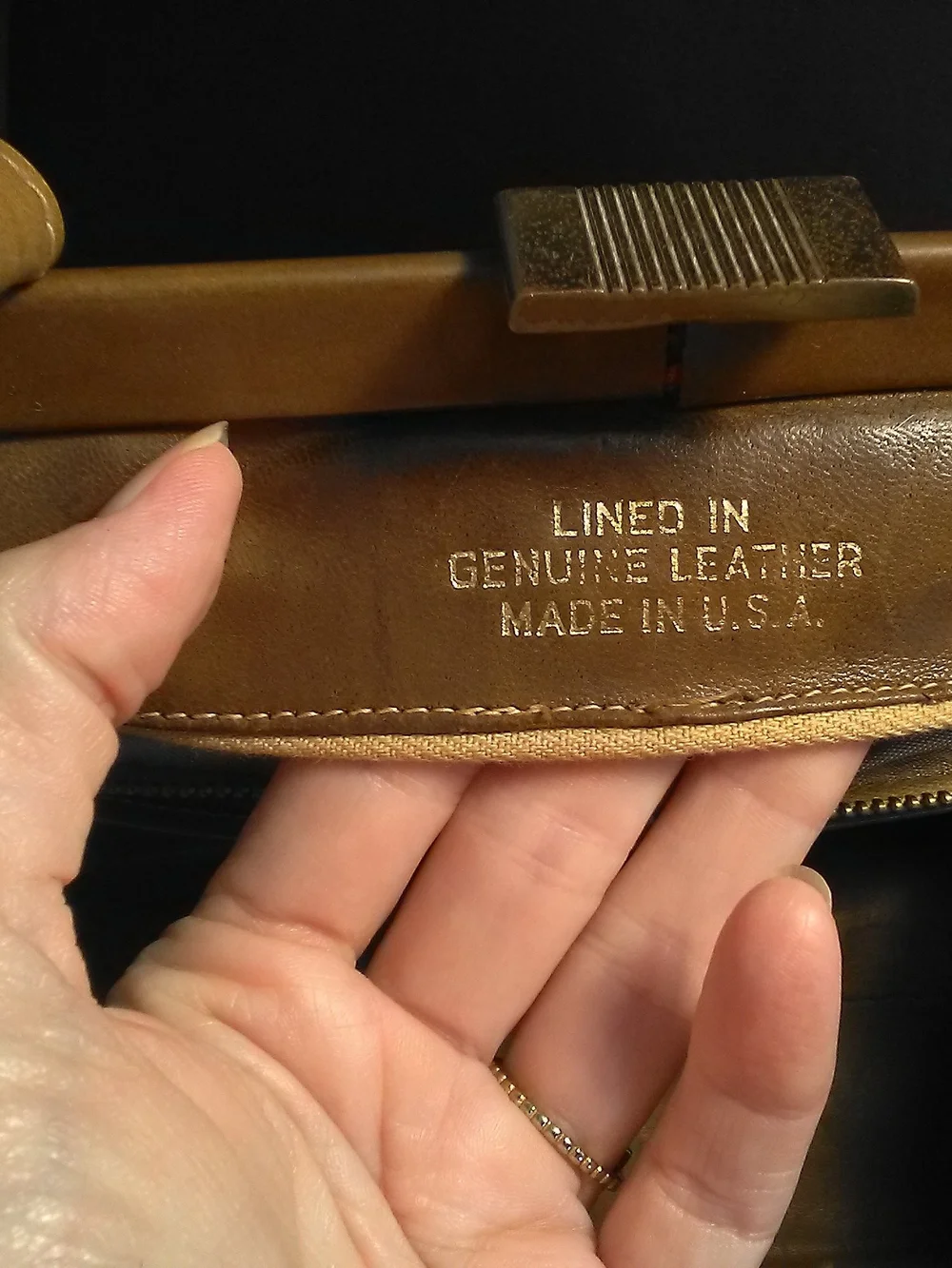 ANTIQUE LEATHER Tan Classic Structured Top-Handle HANDBAG (USA) READ DESCRIPTION